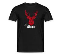 Spreadshirt Schwarzwälder Geschenk Schwarzwald Mann Souvenir Hirsch Männer T-Shirt, XL, Schwarz