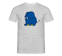 Spreadshirt Sendung Mit Der Maus Kleiner Elefant Stehend Männer T-Shirt, XL, Grau meliert