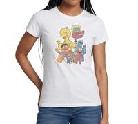 Spreadshirt Sesamstraße 123 Sesame Street Charaktere Frauen T-Shirt, L, Weiß