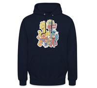Spreadshirt Sesamstraße 123 Sesame Street Charaktere Unisex Hoodie, L, Navy