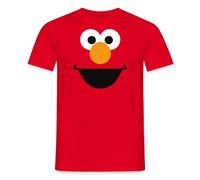 Spreadshirt Sesamstraße Elmo Gesicht Kostüm Karneval Männer T-Shirt, S, Rot