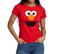 Spreadshirt Sesamstraße Elmo Kostüm Gesicht Krümelmonster Frauen T-Shirt, S, Rot
