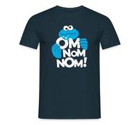 Spreadshirt Sesamstraße Krümelmonster Om Nom Nom Männer T-Shirt, L, Navy