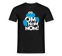 Spreadshirt Sesamstraße Krümelmonster Om Nom Nom Männer T-Shirt, XL, Schwarz