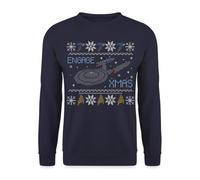 Spreadshirt Star Trek Discovery Ugly X-Mas Engage Unisex Pullover, XL, Navy