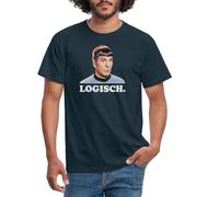 Spreadshirt Star Trek Spock Logisch Männer T-Shirt, XL, Navy
