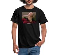 Spreadshirt Star Trek The Next Generation Picard Facepalm Meme Männer T-Shirt, 3XL, Schwarz