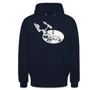 Spreadshirt Star Trek The Original Series USS Enterprise Unisex Hoodie, L, Navy