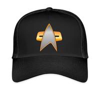 Spreadshirt Star Trek Voyager Crew Logo Trucker Cap, One Size, Schwarz/Schwarz