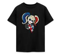Spreadshirt Super Hero Girls Harley Quinn Typografie Teenager T-Shirt, 152/164 (12-14 Jahre), Schwarz