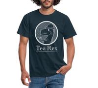 Spreadshirt Tea Rex Dinosaurier Tyrannosaurus Gentleman Männer T-Shirt, XXL, Navy