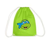 Spreadshirt Teenage Mutant Ninja Turtles Leonardo Kostüm Karneval Turnbeutel, One Size, Neongrün