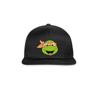 Spreadshirt Teenage Mutant Ninja Turtles Michelangelo Kostüm Karneval Snapback Cap, One Size, Schwarz/Schwarz