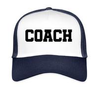 Spreadshirt The Best Coach Der Beste Trainer Geschenk Trucker Cap, One Size, Weiß/Navy