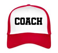 Spreadshirt The Best Coach Der Beste Trainer Geschenk Trucker Cap, One Size, Weiß/Rot