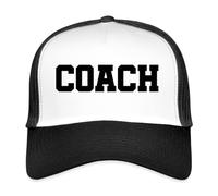 Spreadshirt The Best Coach Der Beste Trainer Geschenk Trucker Cap, One Size, Weiß/Schwarz