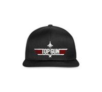Spreadshirt Top Gun Jet Logo Used Look Snapback Cap, One Size, Schwarz/Schwarz