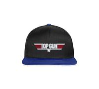 Spreadshirt Top Gun Logo Stick Snapback Cap, One Size, Schwarz/Königsblau