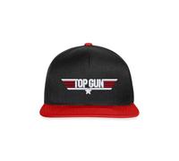 Spreadshirt Top Gun Logo Stick Snapback Cap, One Size, Schwarz/Rot