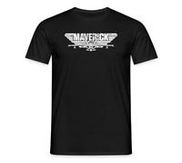 Spreadshirt Top Gun Maverick Kampfjet Logo Männer T-Shirt, M, Schwarz