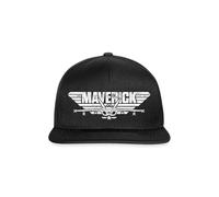 Spreadshirt Top Gun Maverick Kampfjet Logo Snapback Cap, One Size, Schwarz/Schwarz