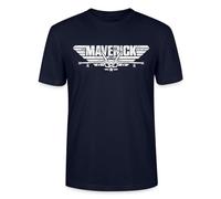 Spreadshirt Top Gun Maverick Kampfjet Logo Unisex Bio T-Shirt, XS, Navy