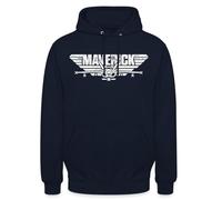 Spreadshirt Top Gun Maverick Kampfjet Logo Unisex Hoodie, L, Navy