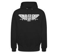 Spreadshirt Top Gun Maverick Kampfjet Logo Unisex Hoodie, L, Schwarz