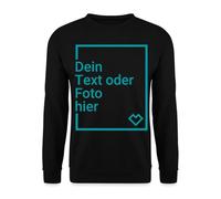 Spreadshirt Unisex Pullover Selbst Gestalten Mit Foto Oder Text | Sweatshirt Personalisiert Unisex Pullover, XL, Schwarz