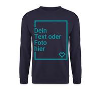 Spreadshirt Unisex Pullover Selbst Gestalten Mit Foto Oder Text | Sweatshirt Personalisiert Unisex Pullover, XXL, Navy