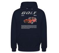 Spreadshirt Volkswagen Roter VW Golf GTI M1 Mit Schriftzug Unisex Hoodie, L, Navy