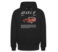 Spreadshirt Volkswagen Roter VW Golf GTI M1 Mit Schriftzug Unisex Hoodie, XL, Schwarz