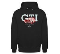 Spreadshirt Volkswagen Roter VW GTI M1 Mit GTI Schriftzug Unisex Hoodie, M, Schwarz