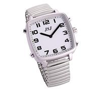 Sprechende Armbanduhr aus ESPA?OL, quadratisch, weißes Zifferblatt Expandible de Pulsera Tssw-1801s