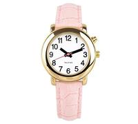 Sprechende Armbanduhr für Damen, sehr dünn, mit klarer und lauter Stimme, spricht Zeit, Datum oder Weckzeit für ältere Menschen, Sehbehinderte oder Jalousien.Weißes Zifferblatt, Schwarze Ziffern