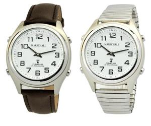 Sprechende Funk-Armbanduhr weiß Damen / Herren Sprachausgabe