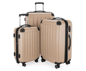 Spree - 3er Koffer-Set Hartschale Champagner matt, TSA, (55cm, 65cm & 75cm), 259 Liter Champagner