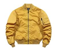 Spring Bomber Jacke für Männer Frauen Militärjacke Varsity Baseballmantel, gelbe Bomberjacke, XXXL