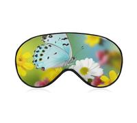 Spring Butterfly Schlafmaske, lichtblockierende Augenmaske, bequem und weich, Augenabdeckung mit Gummiband, geeignet für Männer und Frauen, geeignet für Reisen/Schlafen
