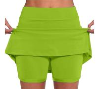 Spring Deals Summer Saver Rock Mit Hose Drunter Kurz 2 In 1 Shorts Rock Farbverlauf Druck Tennis Rock Mit Short Integriert Sportrock Tennisrock Damen Hosen Bequem Sale Hosen Damen
