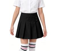 Spring&Gege Faltenrock für mädchen，Schuluniformen Sport Hosenrock Einfarbig Tennisrock mit Innenhose,Kurzer Tanzrock für Auftritte
