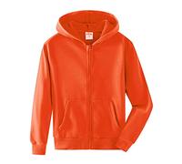 Spring&Gege Jungen Hoodie Sweatjacke Basic Einfarbig Baumwoll Kapuzenjacke für Kinder Orange 11-12 Jahre