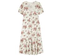 SPRINGFIELD Damen 7.t.a.Vestido Midi Mc Lino Cortes Print Lässiges Kleid, Braun Bedruckt, 34
