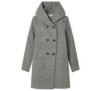SPRINGFIELD Damen Checked Cloth Coat with Hood and Welt Pockets Stoffschicht, grau, 38