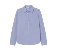 SPRINGFIELD Damen Light Poplin Striped Blouse with Lapel Collar Leichte Bluse, blau, 38