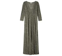 SPRINGFIELD Damen Midi Pleated Dress with V Neck and Cape Skirt Fitted On Top Kleid mit V-Ausschnitt, kaki, Small