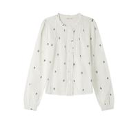 SPRINGFIELD Damen Printed Blouse with Ruffles and Pintucks at Collar Bluse mit Rüschen, braun, 36