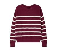 Springfield Damen Striped Sweater with Mini Embroidery Sweatshirt mit Spitze
