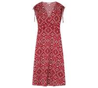 SPRINGFIELD Damen Viscose Printed Midi Dress with Inserted Lace and Lurex Bedrucktes Kleid, rot, 38