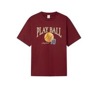 SPRINGFIELD Herren Baseball Play Ball 10 Ss Graphic T-Shirt.100% Bci Cotton T-Shirt aus Baumwolle, rot, XL